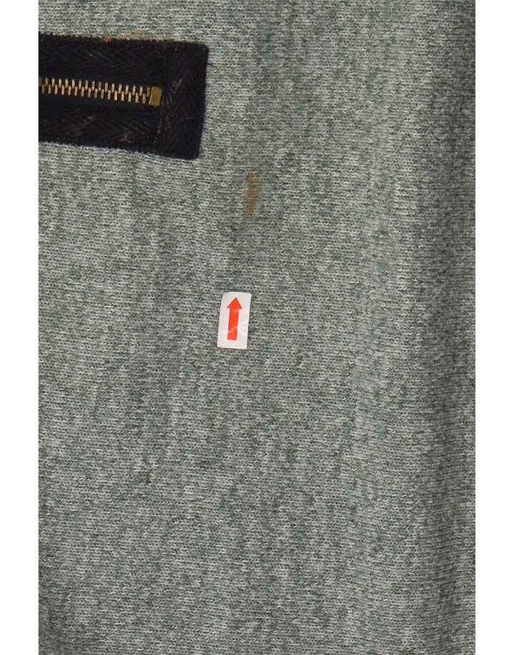 Pulover pentru bărbați JOULES, cu fermoar, cu decolteu, din poliester mare cu pături verzi