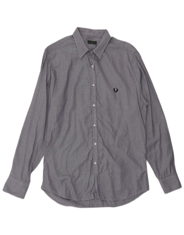 Cămașă pentru bărbați FRED PERRY, bumbac cu dungi albastre medii