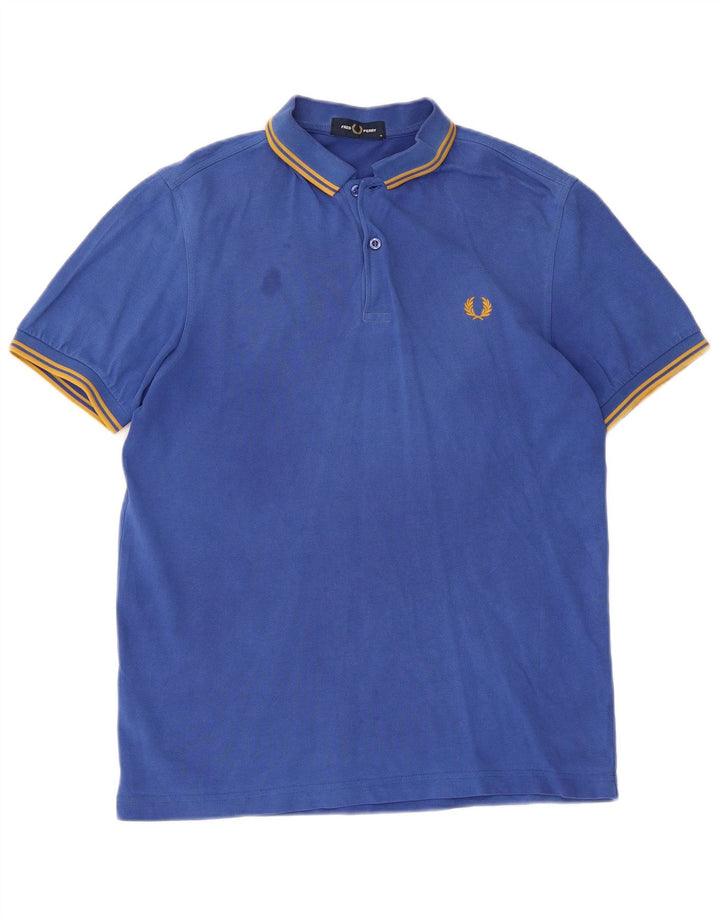 Cămașă polo Fred Perry pentru bărbați, bumbac albastru mediu