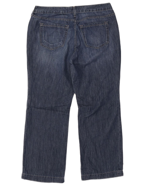 Eddie Bauer Blugi drepte curbate pentru femei US 12 Large W35 L27 Blue Bumbac