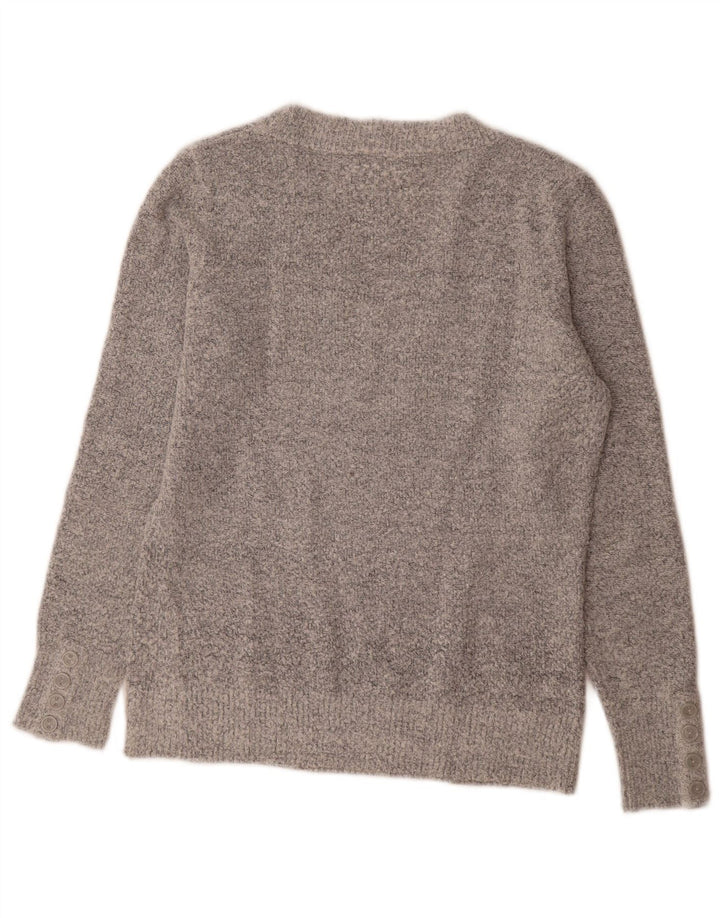 Pulover pentru femei M&Co cu decolteu în V UK 14 Medium Gri Acrilic