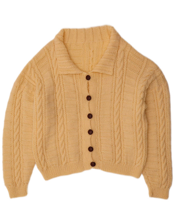 VINTAGE Pulover cardigan crop pentru femei UK 18 XL Bej