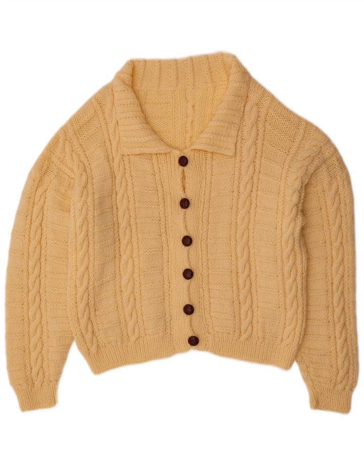 VINTAGE Pulover cardigan crop pentru femei UK 18 XL Bej