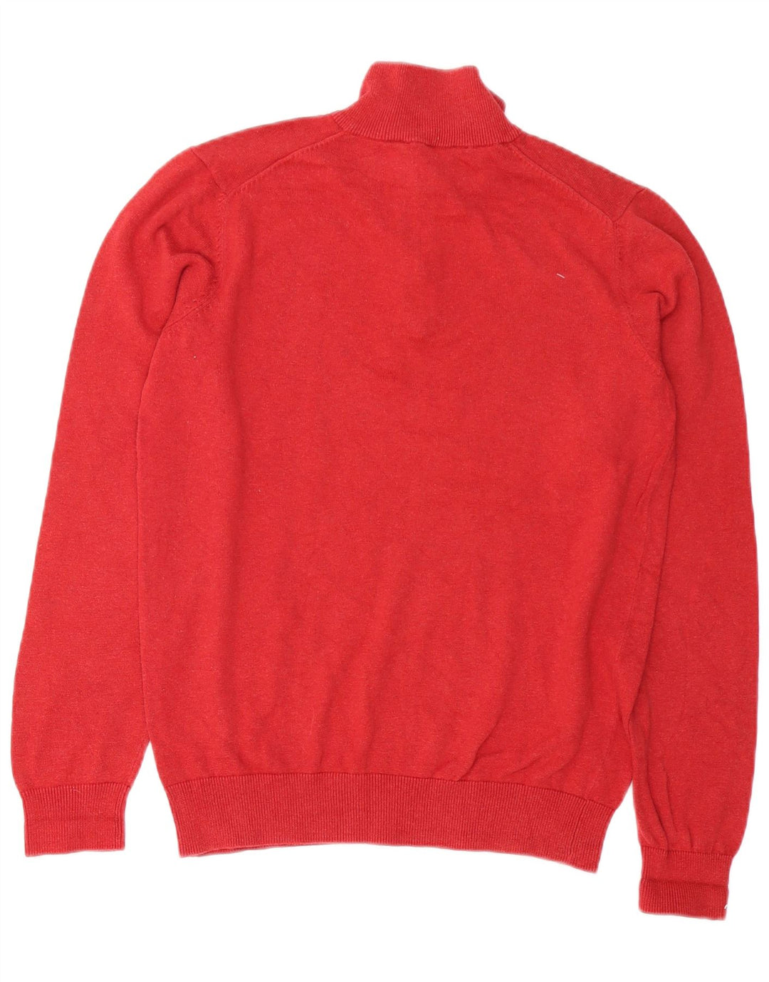 Crew Clothing Pulover pentru bărbați cu fermoar și gât, bumbac roșu mediu