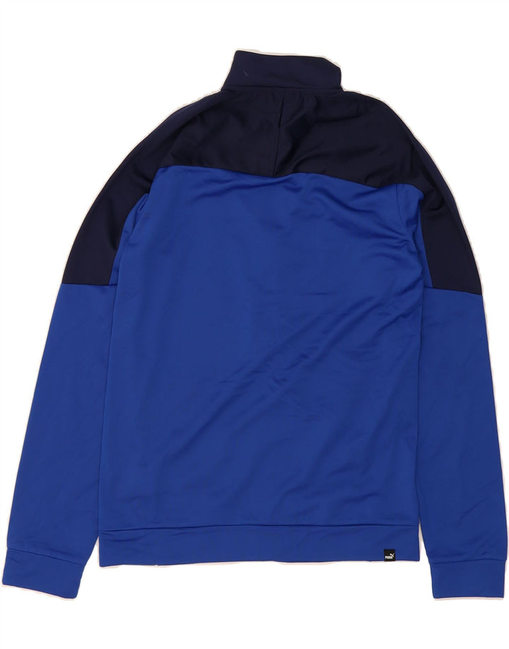 PUMA Boys Graphic Tracksuit Top Jacket 15-16 Years  Blue Colourblock Vintage Puma and Second-Hand Puma from Messina Hembry 