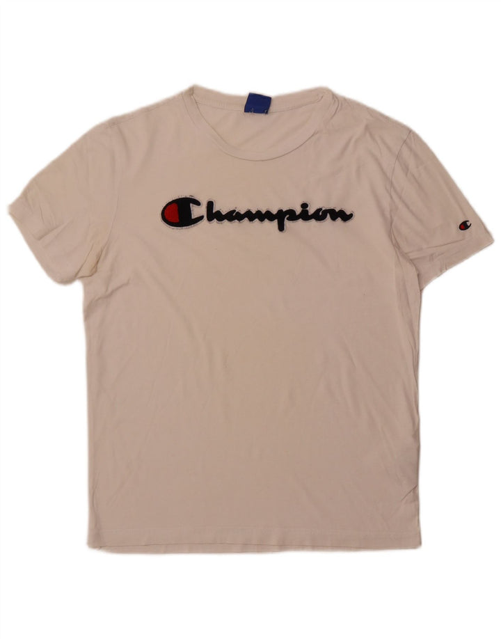 Tricou grafic pentru bărbați CHAMPION Top Medium Alb Bumbac
