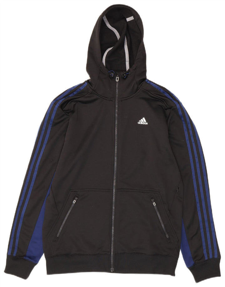 Pulover ADIDAS Climalite Zip pentru bărbați, mediu negru, bloc de culoare
