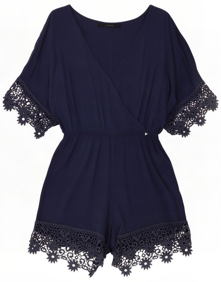 Guess Womens Playsuit UK 8 Small Bluemarin Blue Viscose