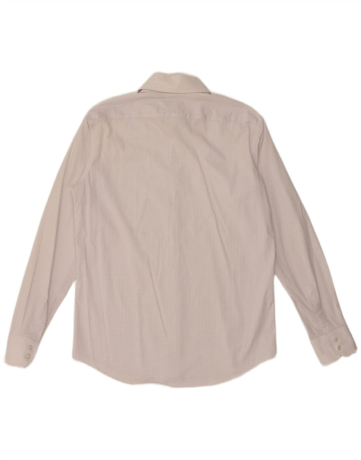 Cămașă HUGO BOSS pentru bărbați, cu tăiere obișnuită, mărimea 40 15 3/4 Medium, alb, vichy