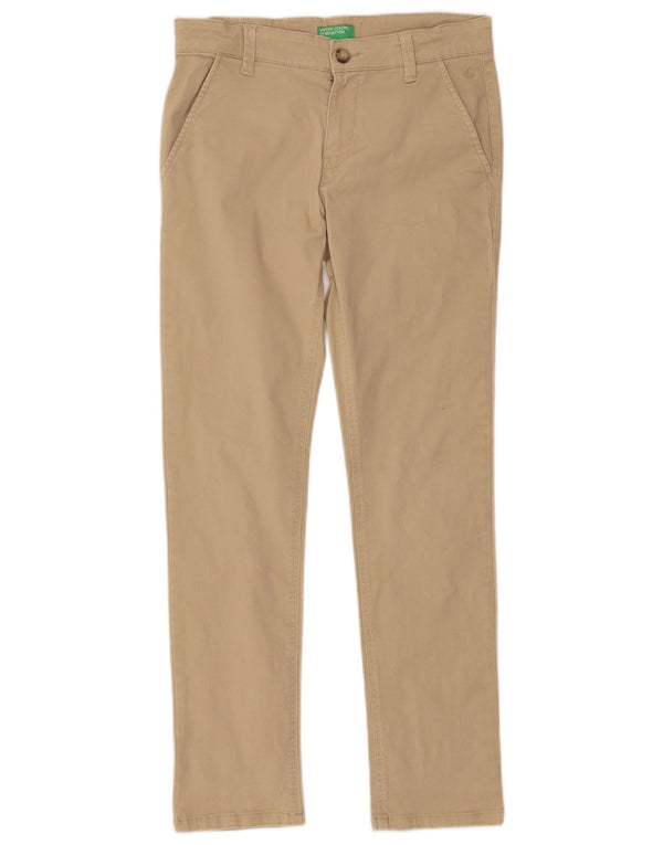 Pantaloni chino slim pentru băieți Benetton 11-12 ani 2XL W30 L28 bej bumbac