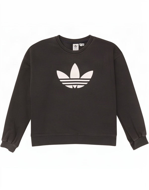 Pulover supradimensionat cu grafic pentru femei Adidas UK 16 Bumbac negru mare