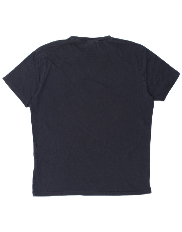 Tricou grafic pentru bărbați CHAMPION Top mediu din bumbac bleumarin