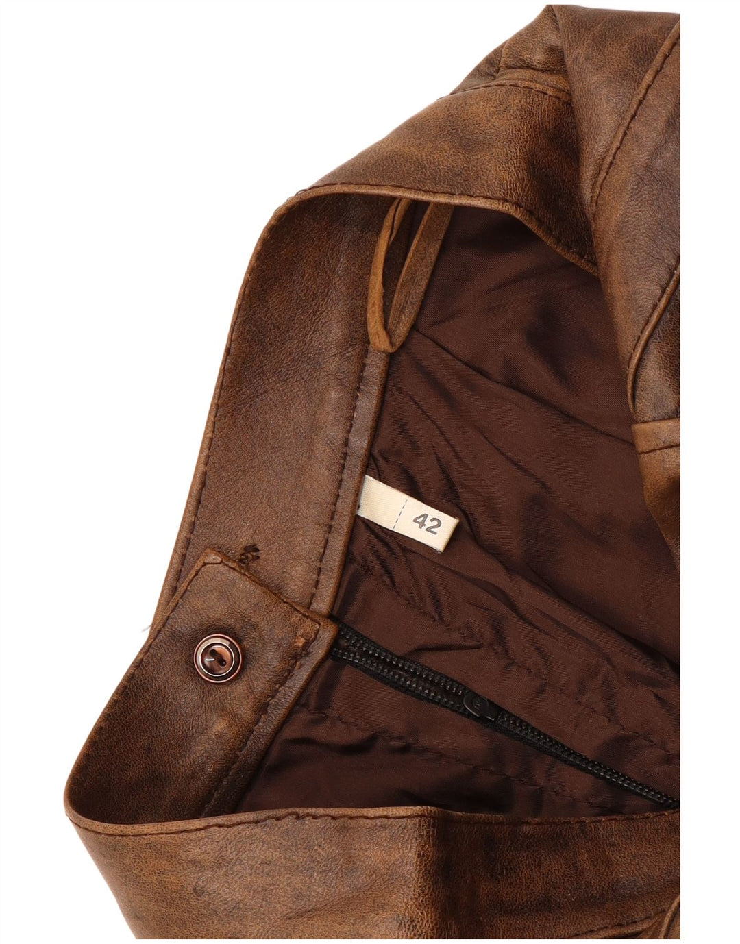 Fusta din piele vintage pentru femei IT 42 Medium W26 maro