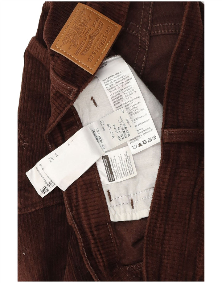 Pantaloni drepti din velur pentru femei LEVI'S L29 L30 bumbac maro