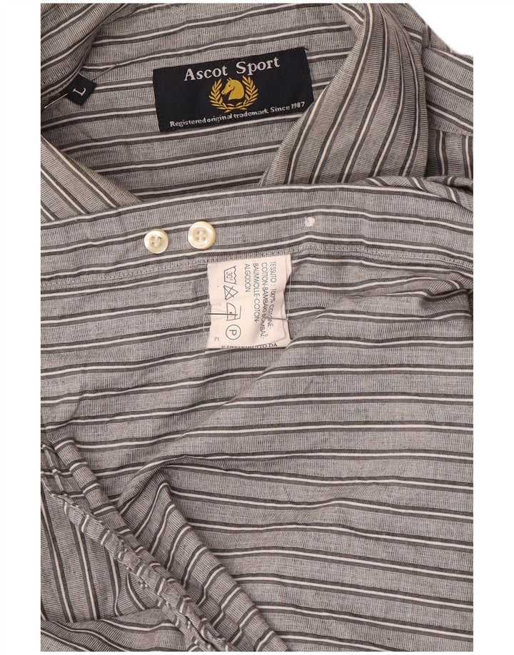 Cămașă bărbați ASCOT SPORTS din bumbac cu dungi gri mari