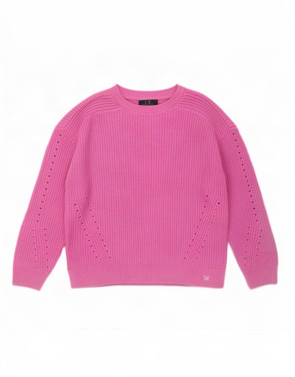 Crew Clothing Pulover pentru femei cu gât de barcă UK 14 mare, roz acrilic
