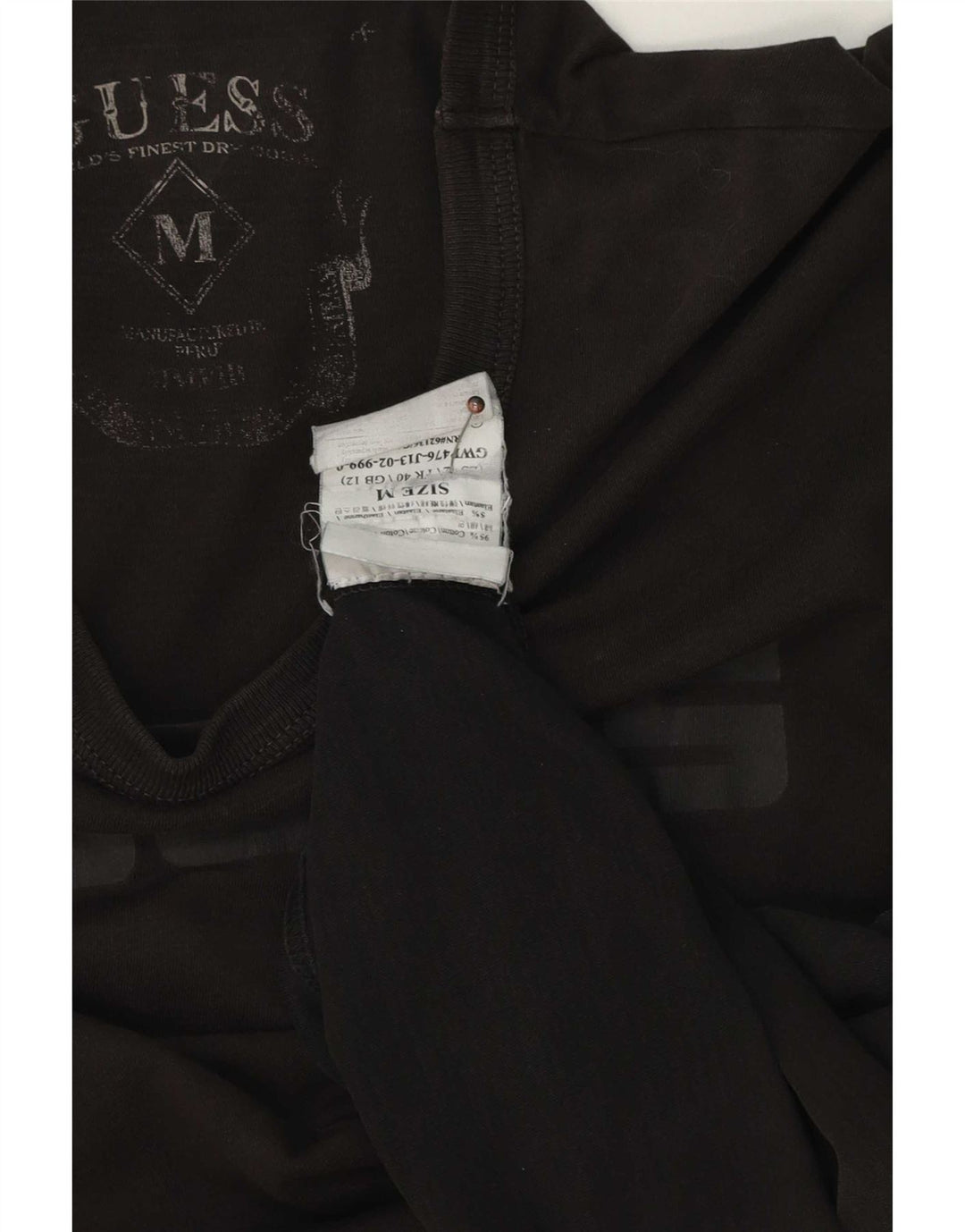 Tricou grafic Guess pentru bărbați Top mediu din bumbac negru