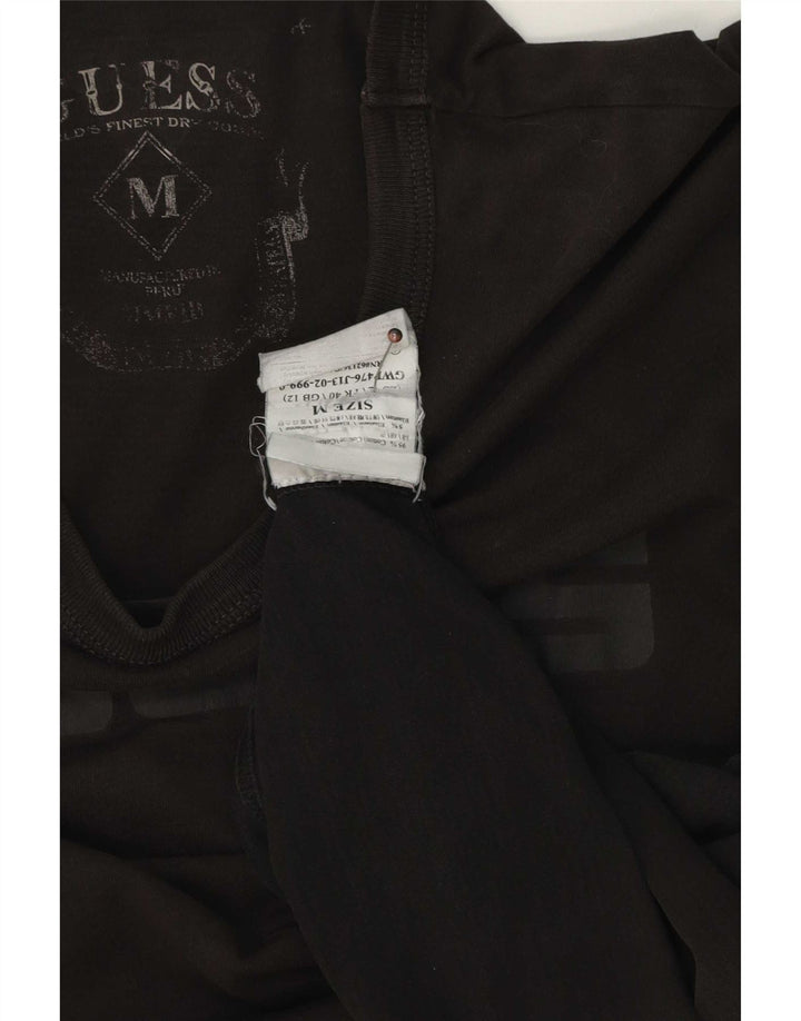 Tricou grafic Guess pentru bărbați Top mediu din bumbac negru