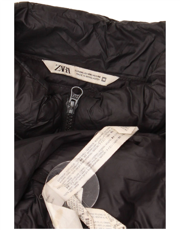 Jachetă căptușită pentru bărbați ZARA UK 44 2XL Nylon negru