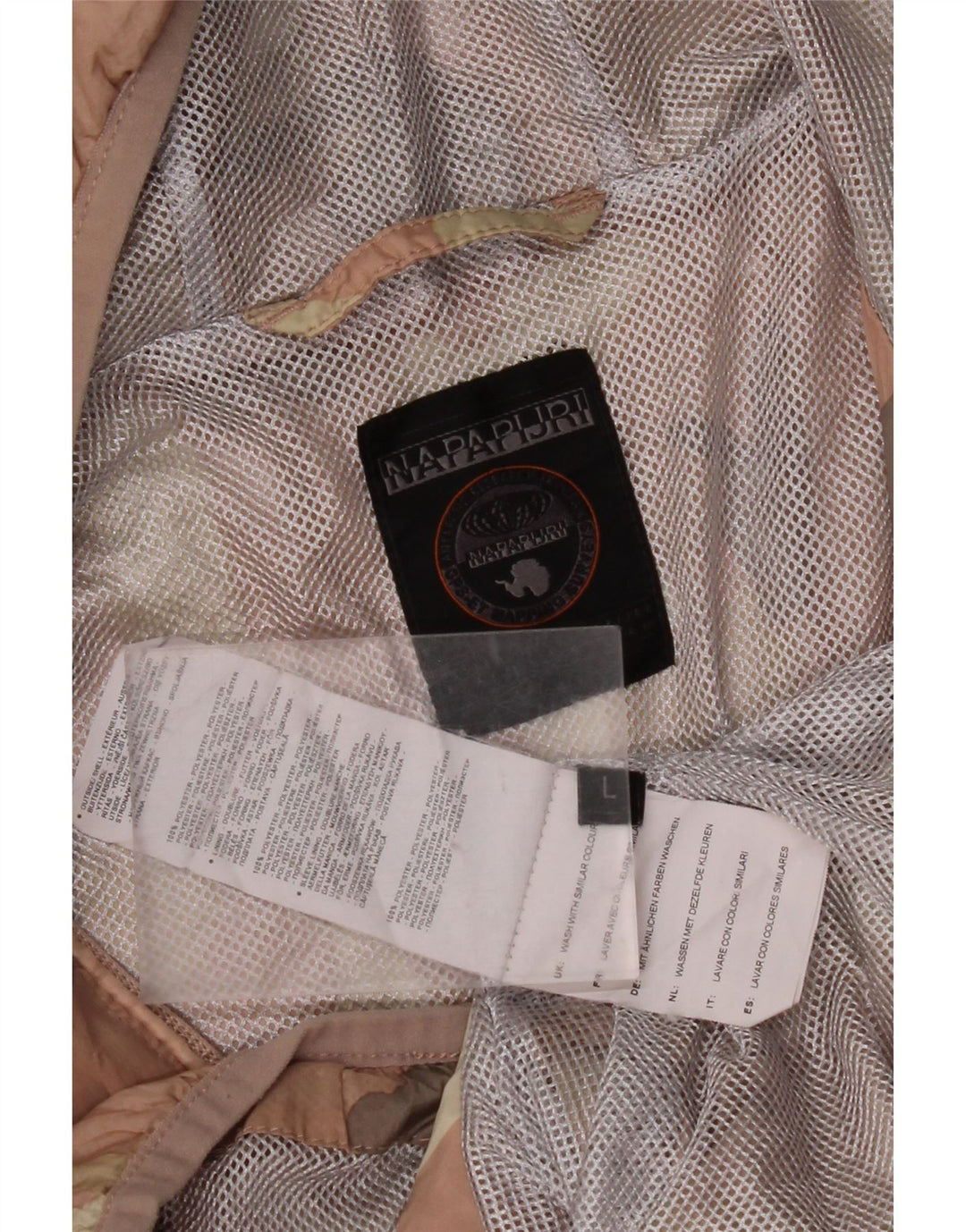 Jachetă de ploaie cu glugă pentru femei NAPAPIJRI UK 16, mare, roz, poliester camuflaj