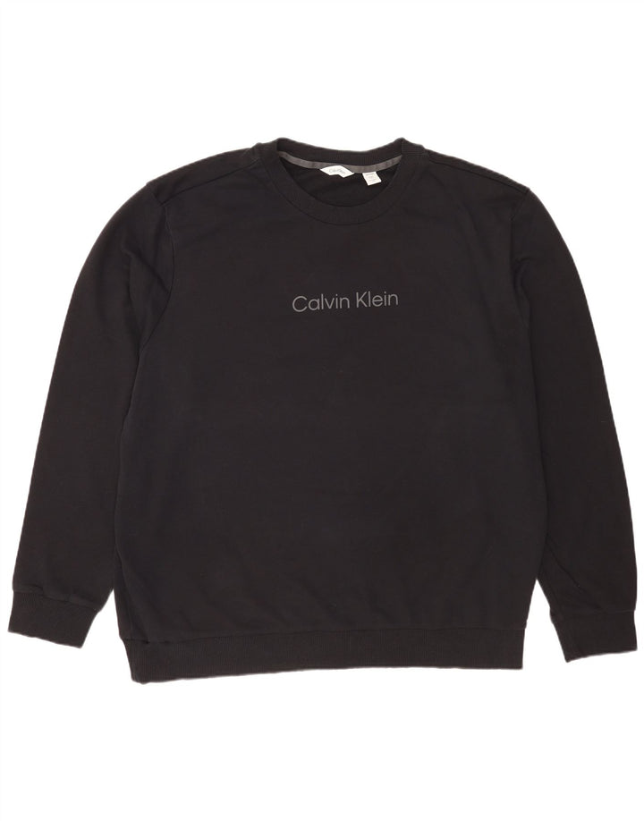 Calvin Klein Pulover grafic pentru bărbați, bumbac negru 2XL