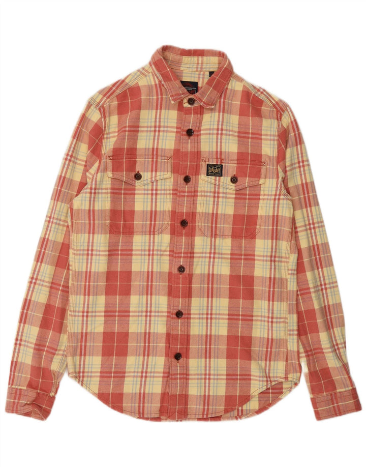 Cămașă de flanel pentru bărbați Superdry, bumbac cu carouri mici, roșii