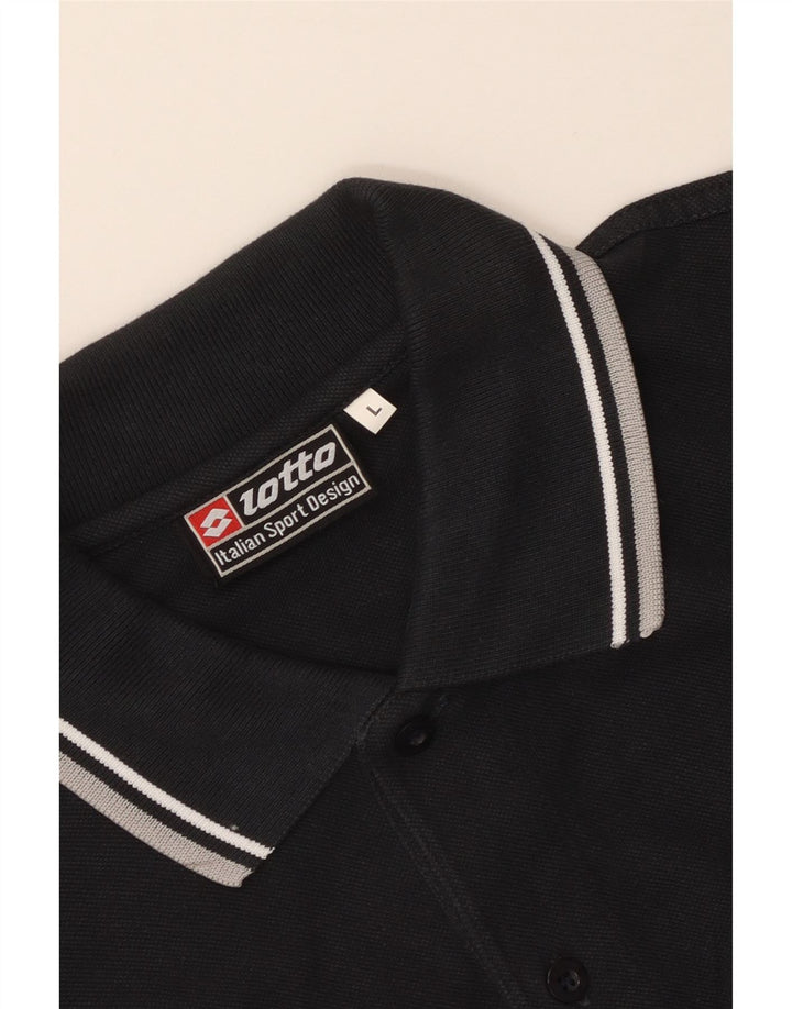 Tricou polo pentru bărbați Lotto mare negru