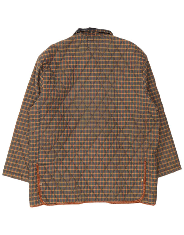 Jachetă matlasată pentru bărbați Derby Saddlery UK 42 XL, poliester cu carouri multicolore