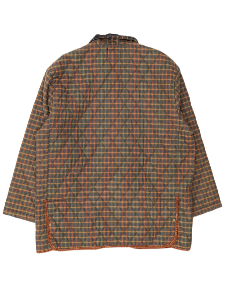Jachetă matlasată pentru bărbați Derby Saddlery UK 42 XL, poliester cu carouri multicolore