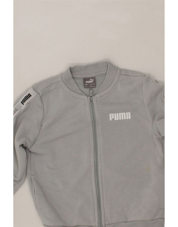 PUMA Boys Graphic Tracksuit Top Jacket 2-3 Years Grey Cotton Vintage Puma and Second-Hand Puma from Messina Hembry 