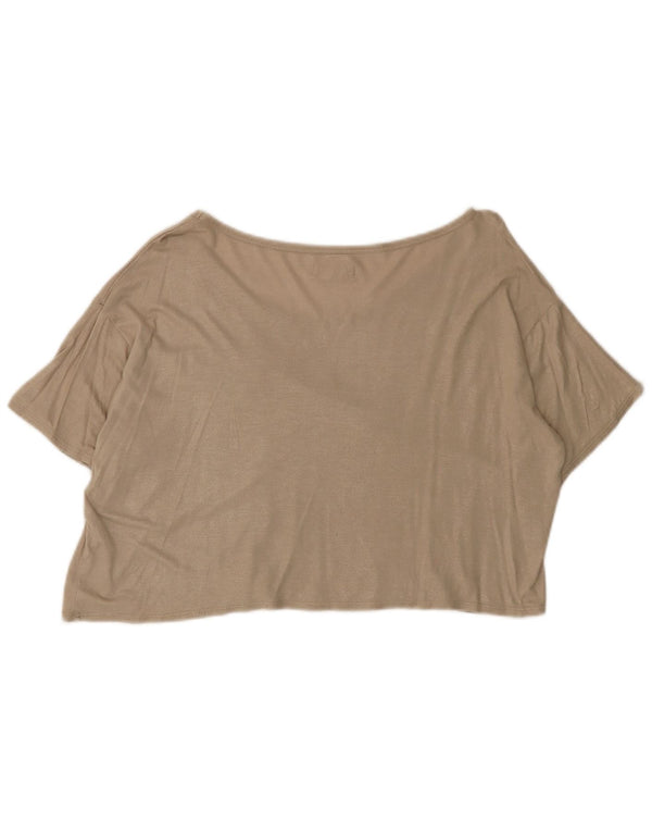 Top de tricou Hollister pentru femei UK 14 Medium Beige Flecked Viscose