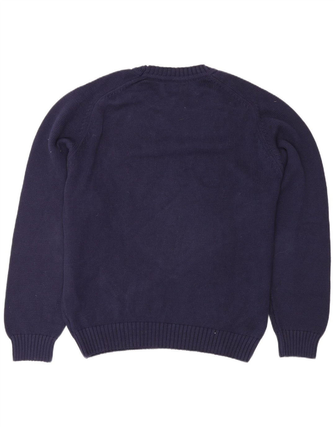 Pulover pentru bărbați Lands End cu gât crew pulover, lână, albastru bleumarin mediu