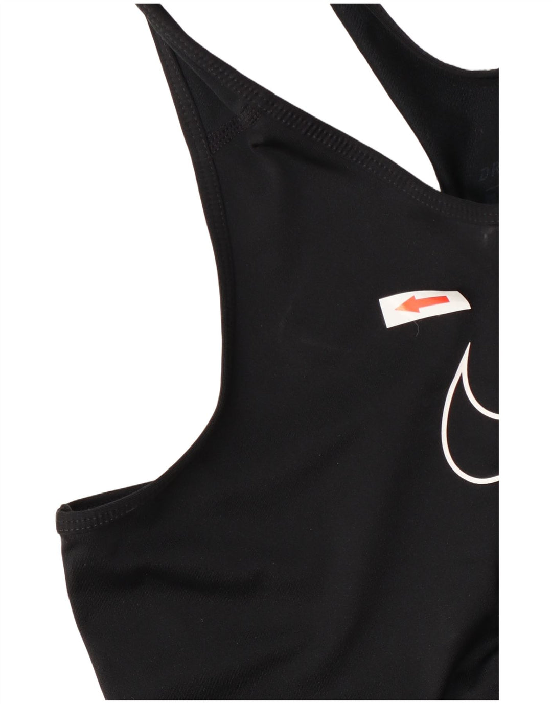 Top cu vestă grafică Nike Dri Fit pentru femei UK 10 Poliester negru mic