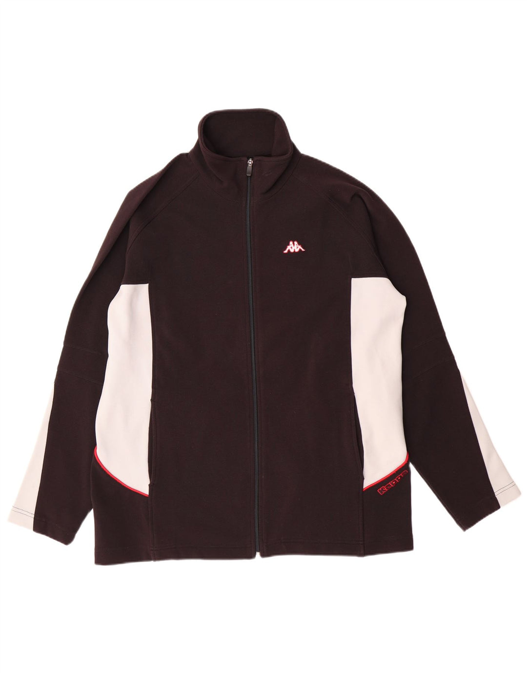 Jachetă de trening KAPPA pentru bărbați, mare, negru, poliester color bloc