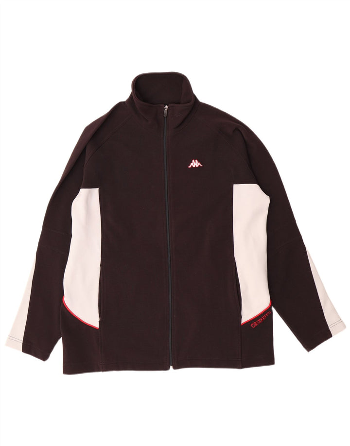 Jachetă de trening KAPPA pentru bărbați, mare, negru, poliester color bloc