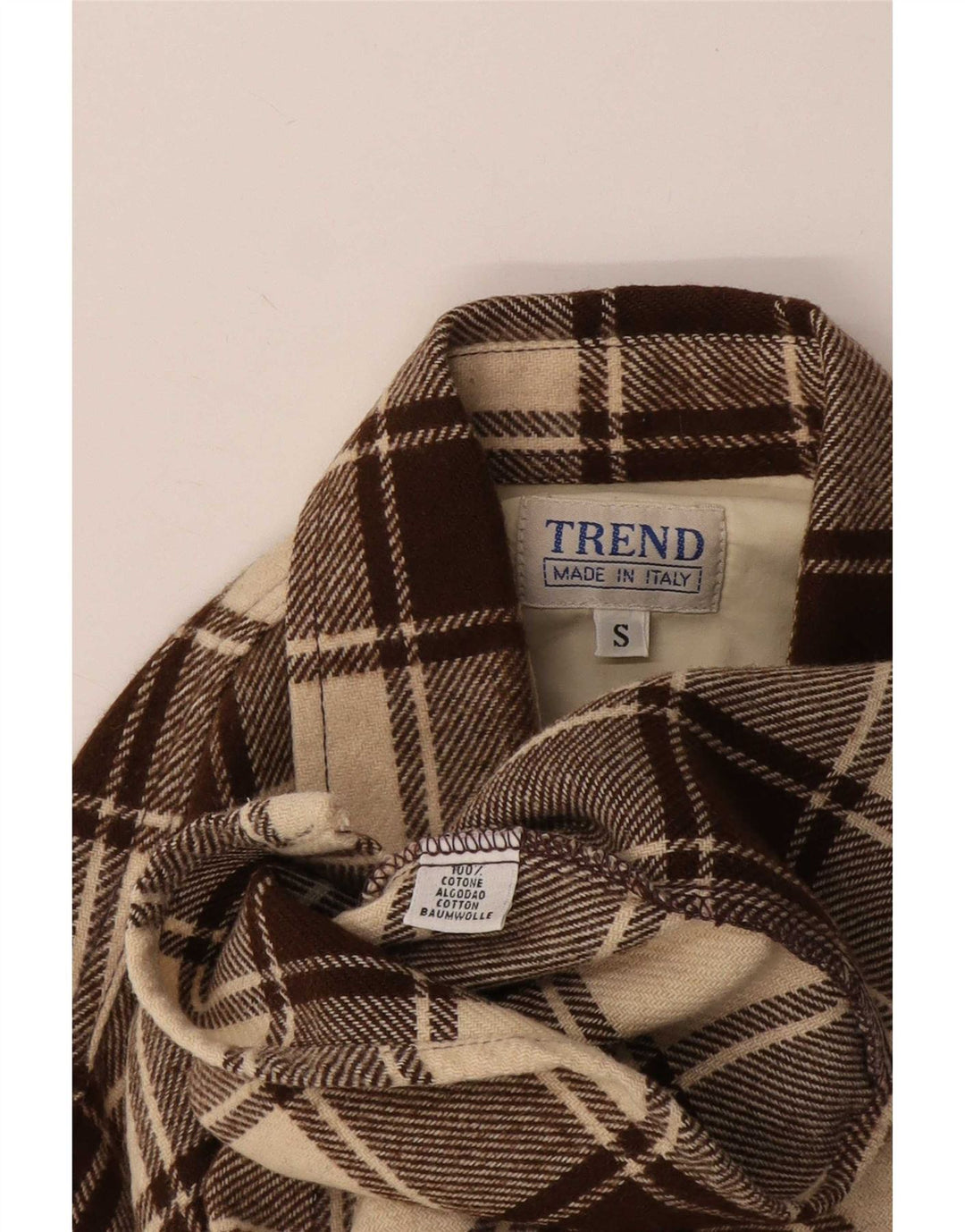 Cămașă de flanel Lumberjack Trend pentru bărbați, bumbac cu carouri mici, maro