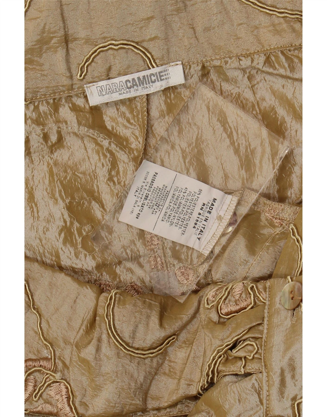 Bluză pentru femei Naracamicie Crop Shirt UK 12 Medium Bej Poliester Floral