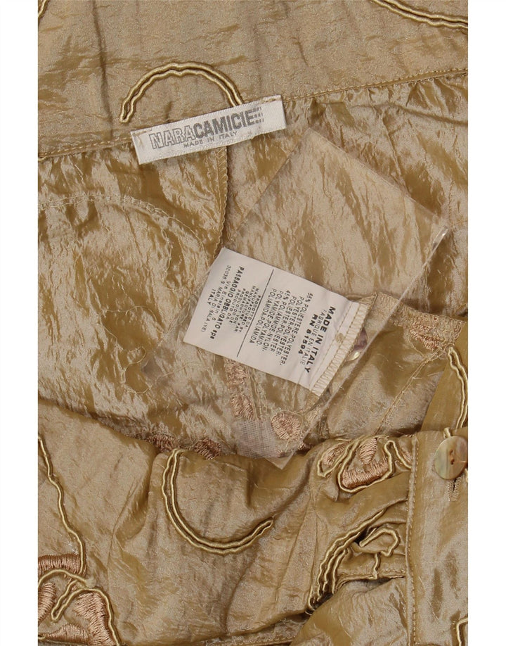 Bluză pentru femei Naracamicie Crop Shirt UK 12 Medium Bej Poliester Floral