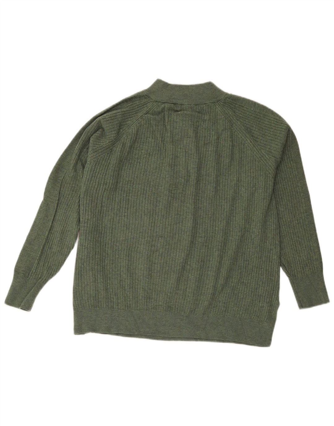 Pulover pentru femei Marks & Spencer, cu fermoar, cu gât, UK 16, mare, verde