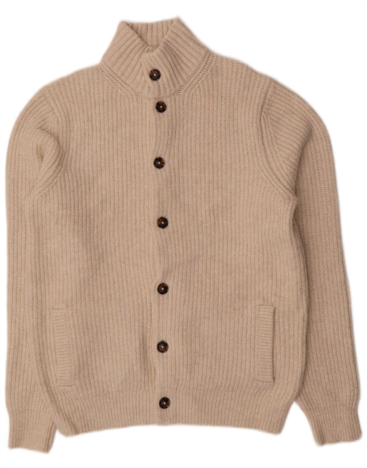 Pulover cardigan pentru bărbați Marks & Spencer, lână, bej mediu