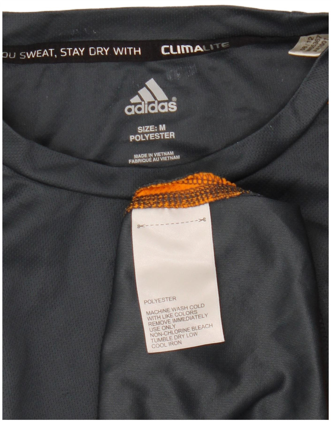 Tricou Adidas Climalite pentru bărbați Top Mediu Gri Poliester Colorblock