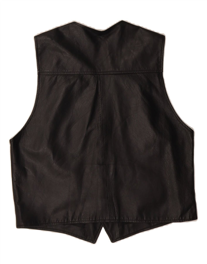 CANDA Mens Leather Waistcoat Large Black Leather Vintage Canda and Second-Hand Canda from Messina Hembry 