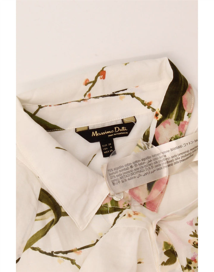 Cămașă supradimensionată pentru damă Massimo Dutti UE 36 XS Alb Floral