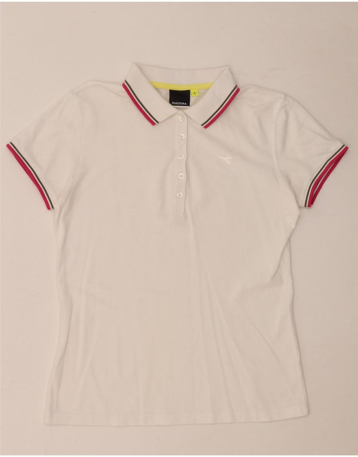 DIADORA Tricou Polo Femei UK 14 Large White