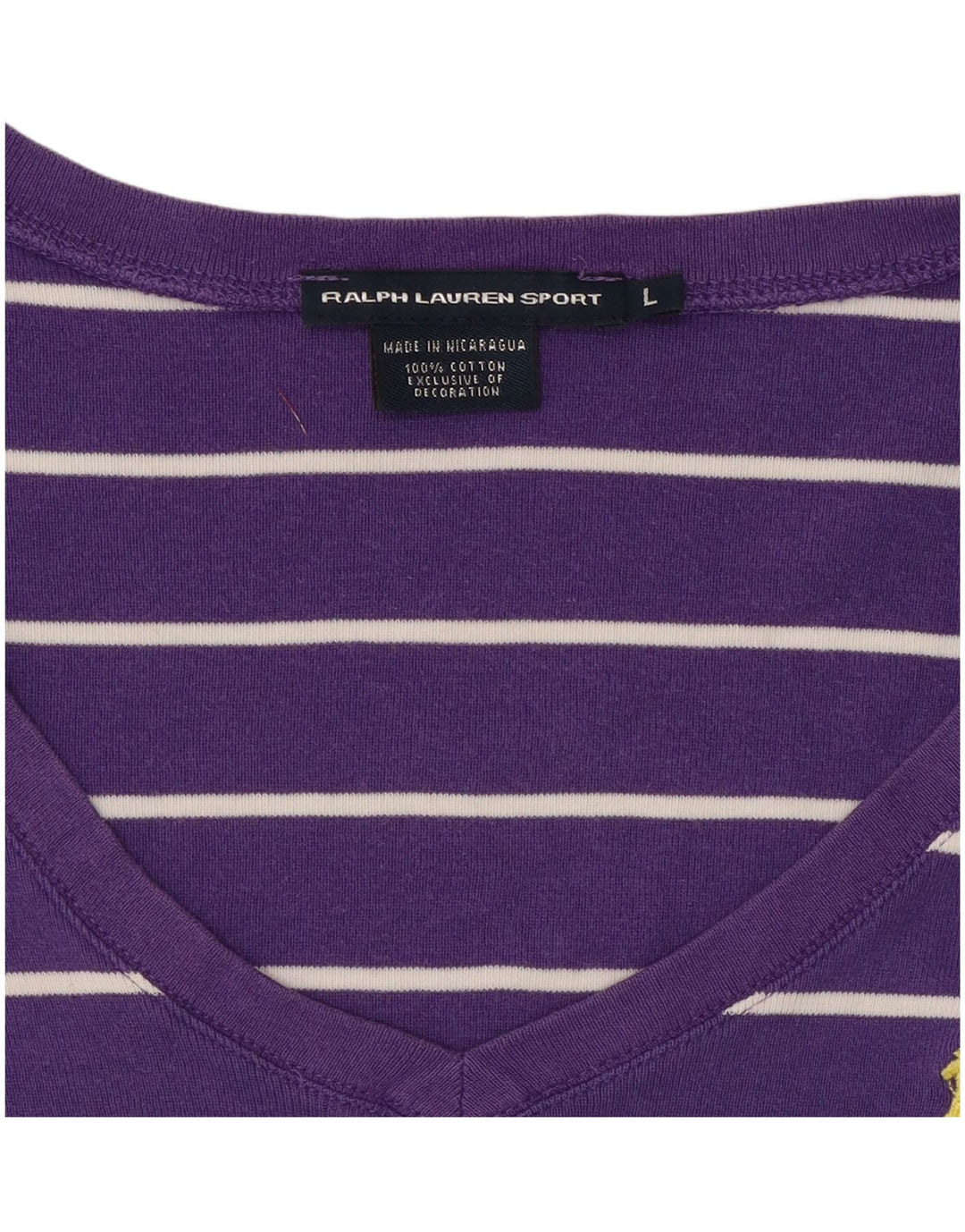 Tricou pentru femei RALPH LAUREN Top UK 14 mare bumbac cu dungi violet