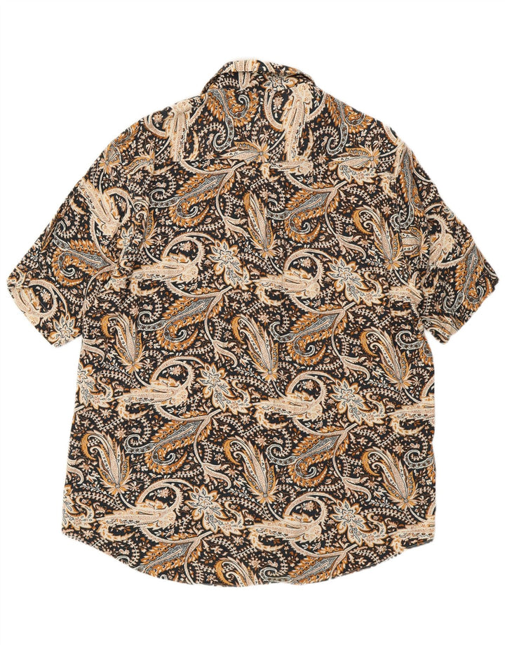 Cămașă vintage pentru bărbați cu mânecă scurtă, mare, negru, cachetăre