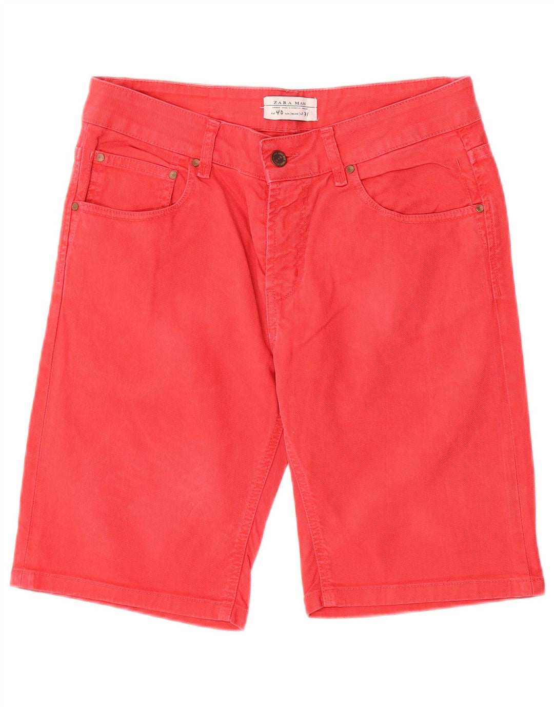 Pantaloni scurți din denim pentru bărbați Zara EU 40 Medium W31 Roșu