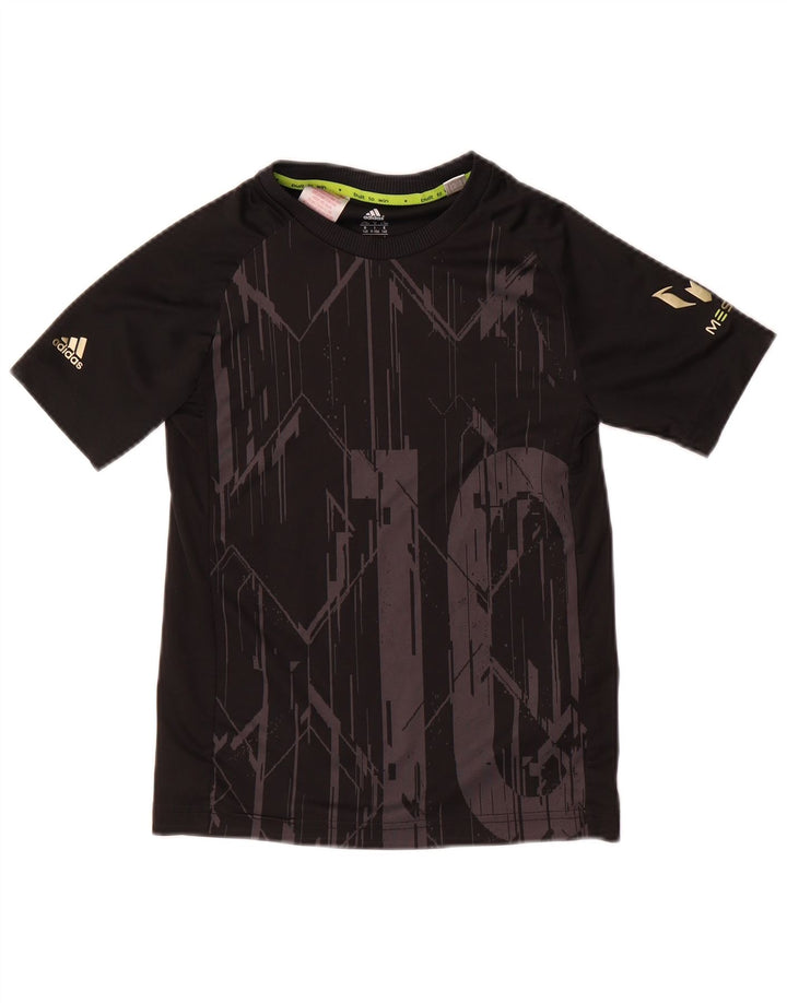 Tricou grafic Adidas pentru băieți MESSI Top 9-10 ani poliester negru