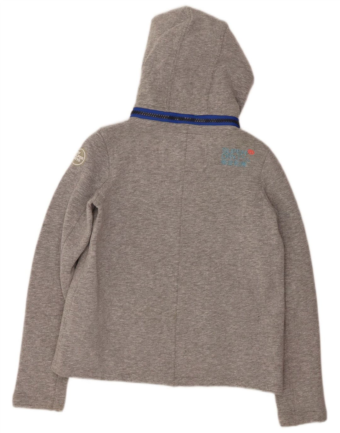 SUPERDRY Pulover cu capota cu fermoar pentru femei UK 10 Poliester gri mic