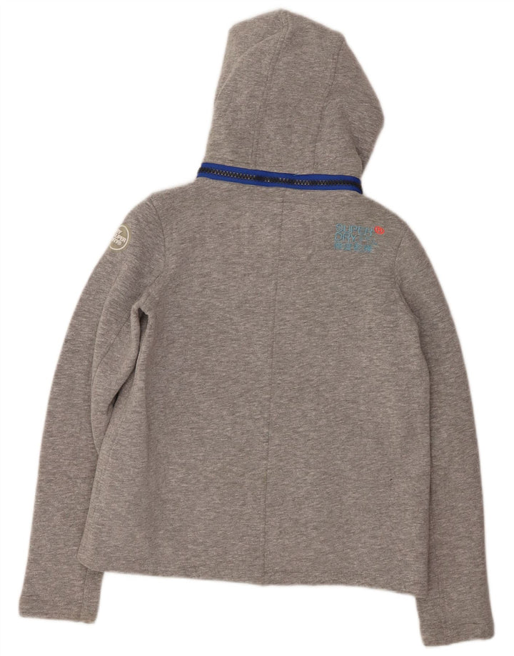SUPERDRY Pulover cu capota cu fermoar pentru femei UK 10 Poliester gri mic